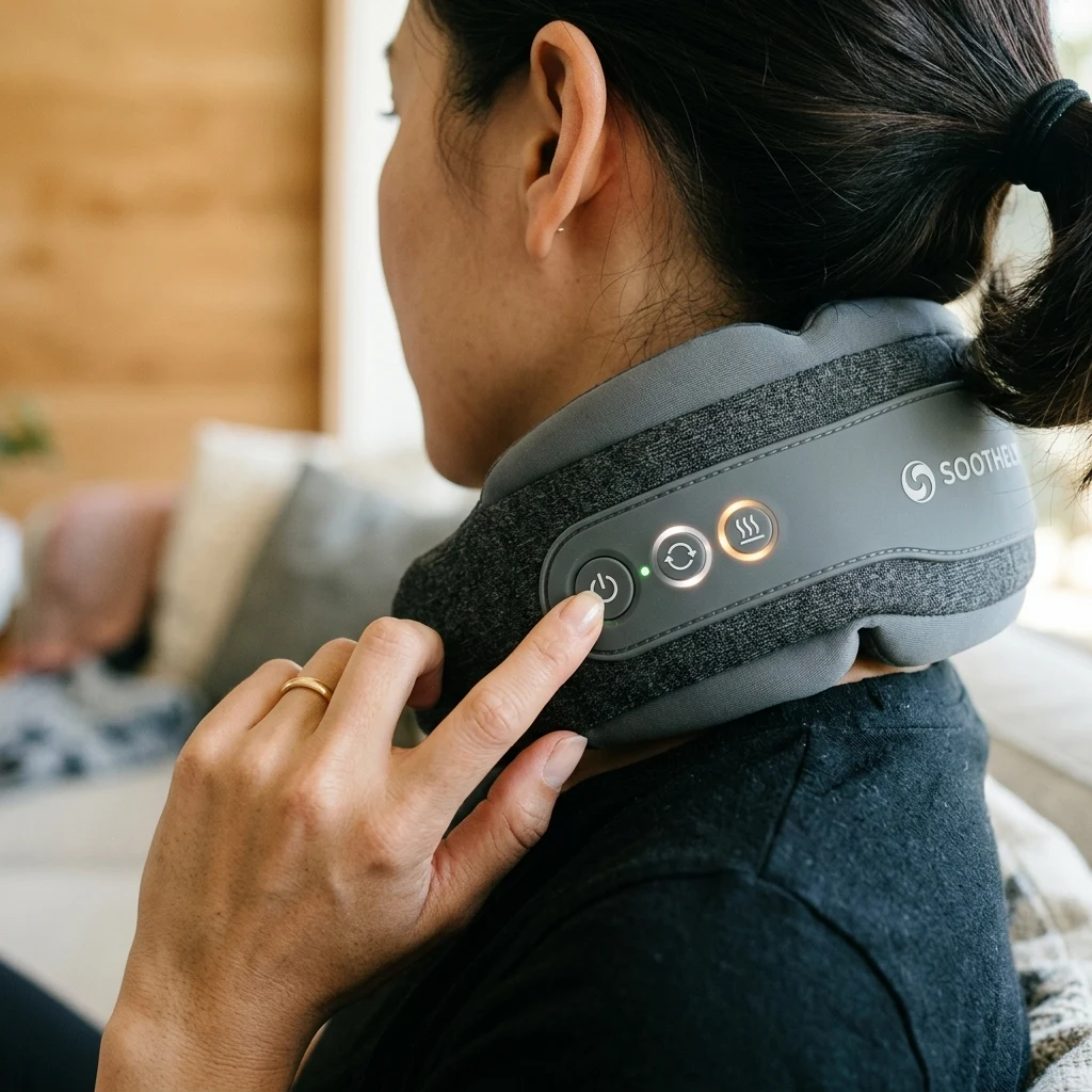 Step 2: Operating side buttons to power on and select massage mode